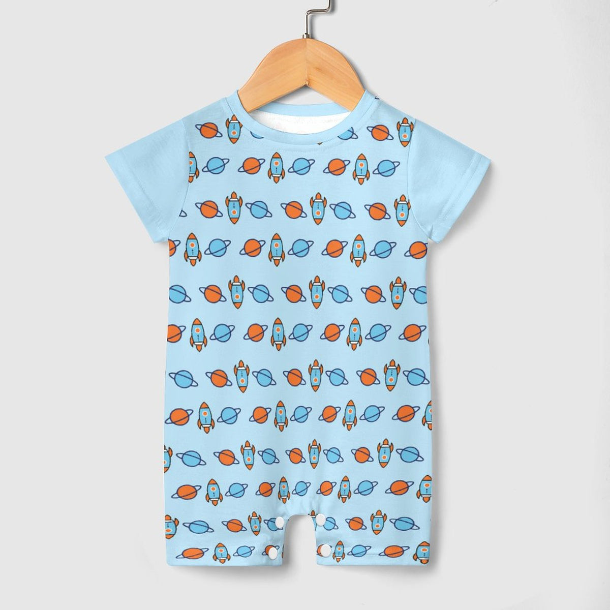 DTG Cotton Short Sleeve Baby Romper | All-Over Print