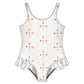 Girls' Geometric Print Ruffle Leg One-Piece Swimsuit