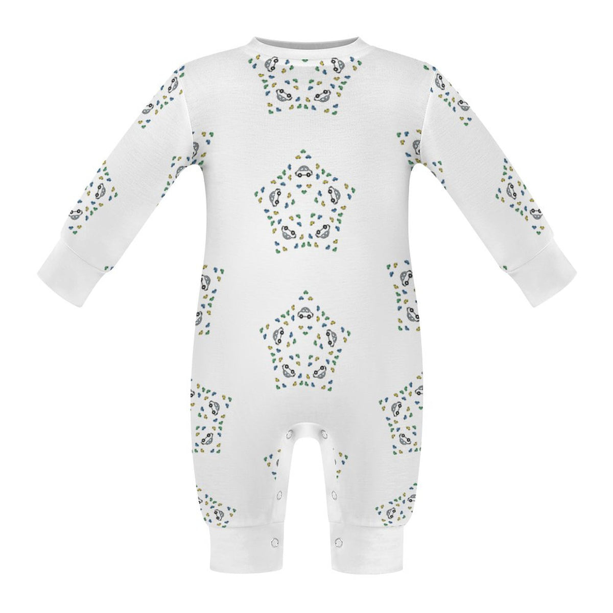 Baby Star Floral Print Full-Length Cotton Romper