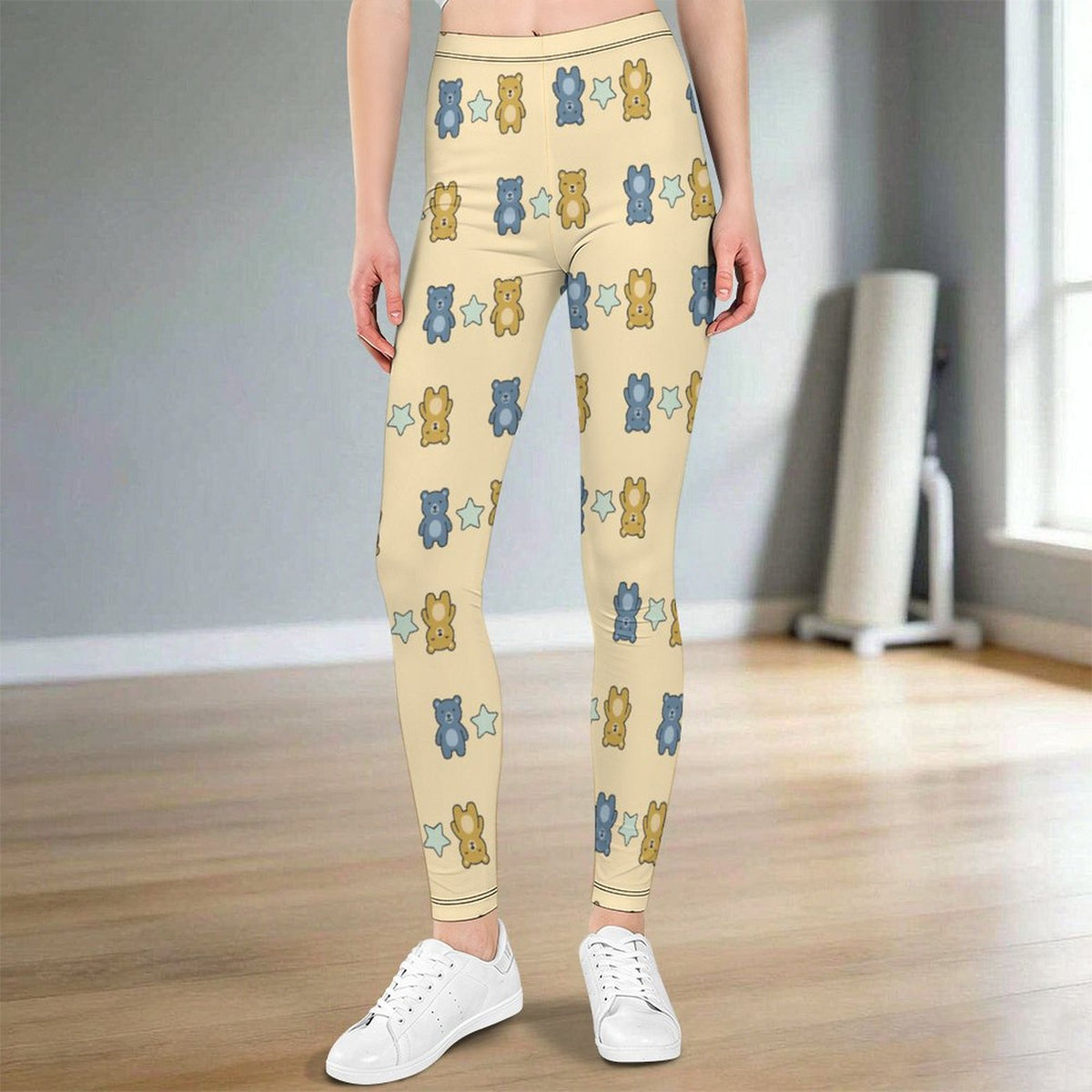Girls Cute Bear Print Yoga Leggings