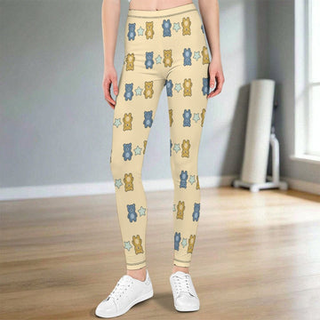 Girls Cute Bear Print Yoga Leggings
