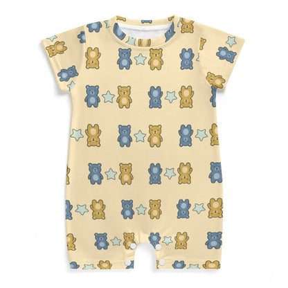 Cute Baby Short Sleeve Bear Print Romper