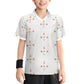 160GSM White Geometric Patterned Youth Soccer Shir