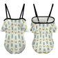 Cute Bunny & Moon Off-Shoulder Ruffle Girls Swimsuit