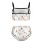 Girls' White Forest Pattern Cami Bikini Set