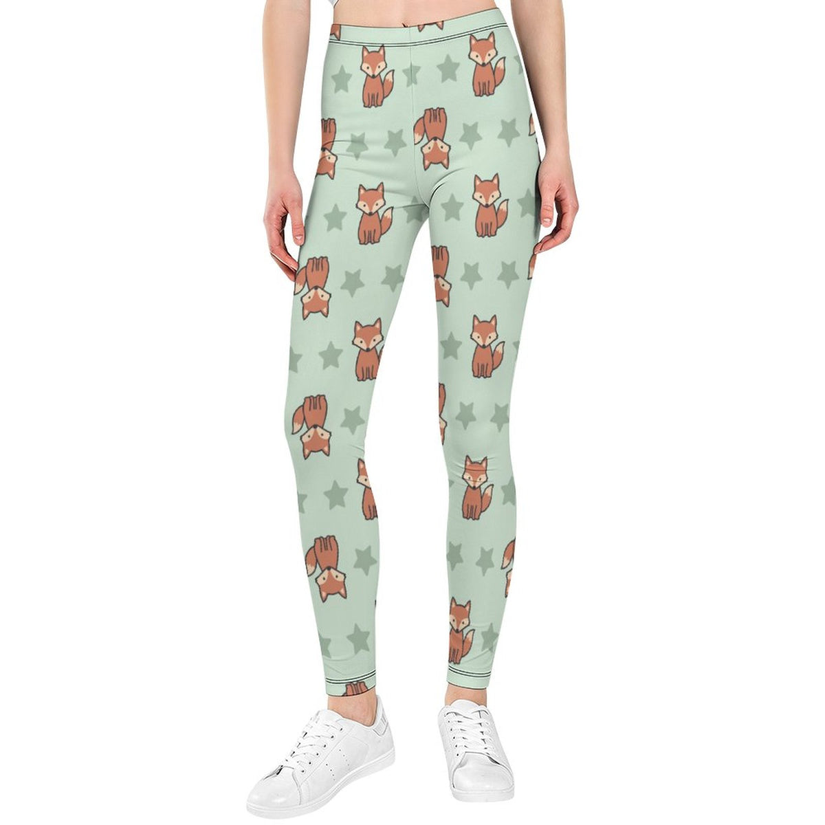 Girls Cute Fox Print Yoga Leggings
