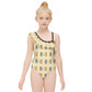 Cute Teddy Bear One-Shoulder Girls Swimsuit | Ruffle
