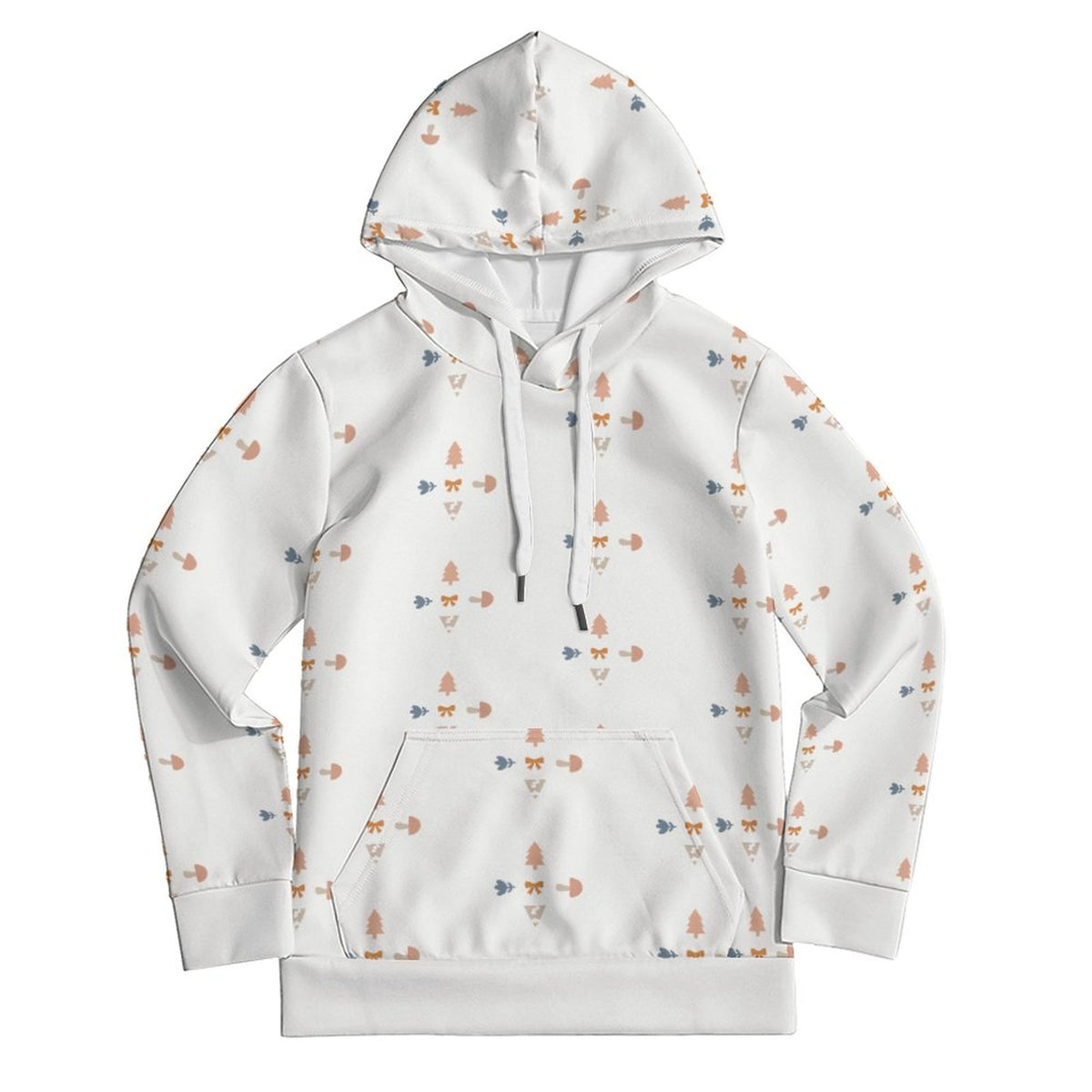 160GSM Kids' White Geometric Patterned Pullover