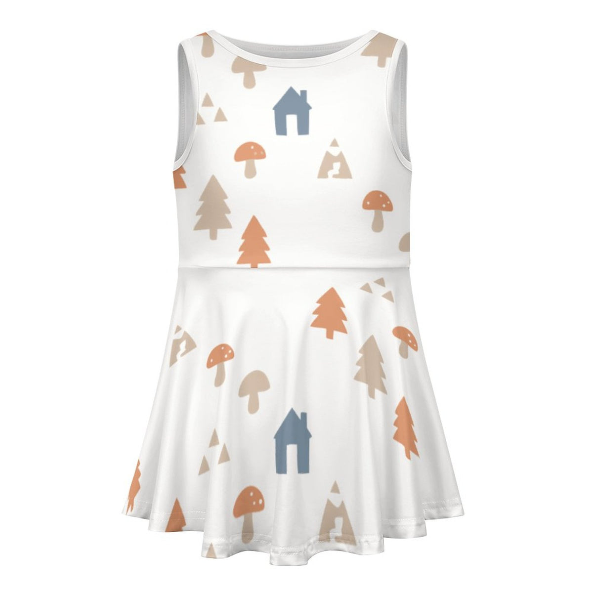 Cute Woodland Cabin Tank Dress for Girls