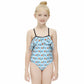 Outer Space Rocket Off-Shoulder Ruffle Girls Swimsuit