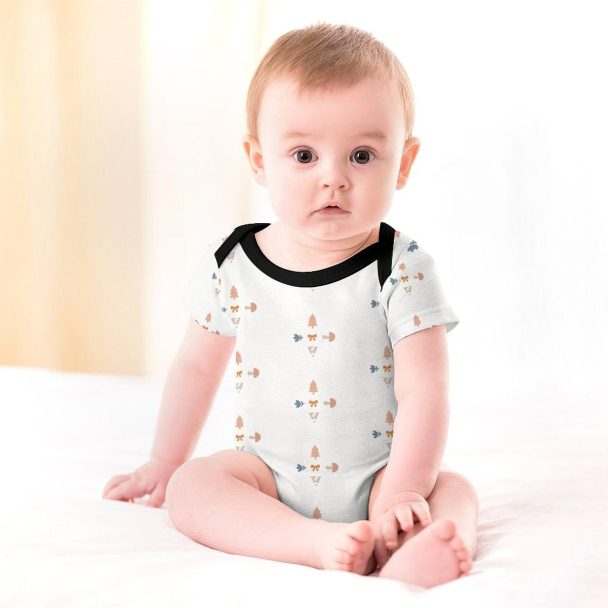 Baby Geometric Print Cotton Short Sleeve Onesie