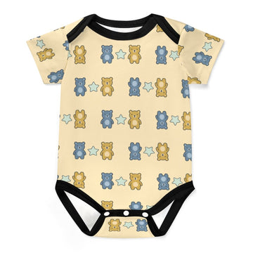 Cute Baby Bear Print Short Sleeve Bodysuit Onesie