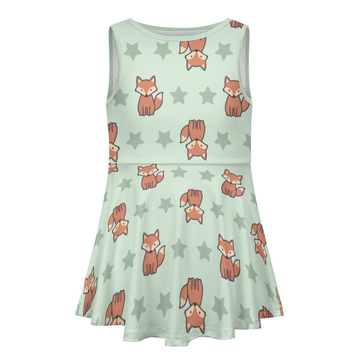Cute Fox Print Girls Tank Dress | Custom All-Over Print