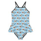 Custom Girls Ruffle Strap Swimsuit | All-Over Print