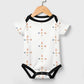 Baby Geometric Motif Short Sleeve Contrast Trim Romper