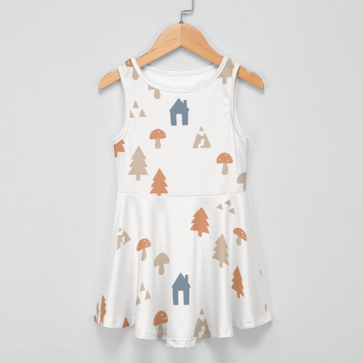 Cute Woodland Cabin Tank Dress for Girls