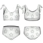 Girls' Geometric Star Tie-Shoulder Sports Swimsuit
