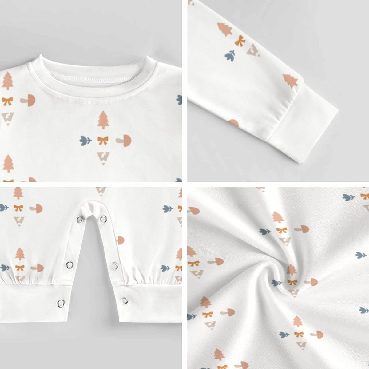 200GSM Baby Geometric Long Sleeve Romper