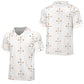 160GSM White Geometric Patterned Youth Soccer Shir