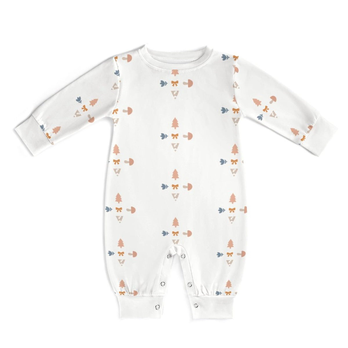 180GSM Baby Geometric Long Sleeve Romper