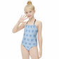 Girls' Blue Elephant Halter One-Piece Swimsuit