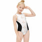 Girls' Geometric Print Athletic One-Piece Swimsuit