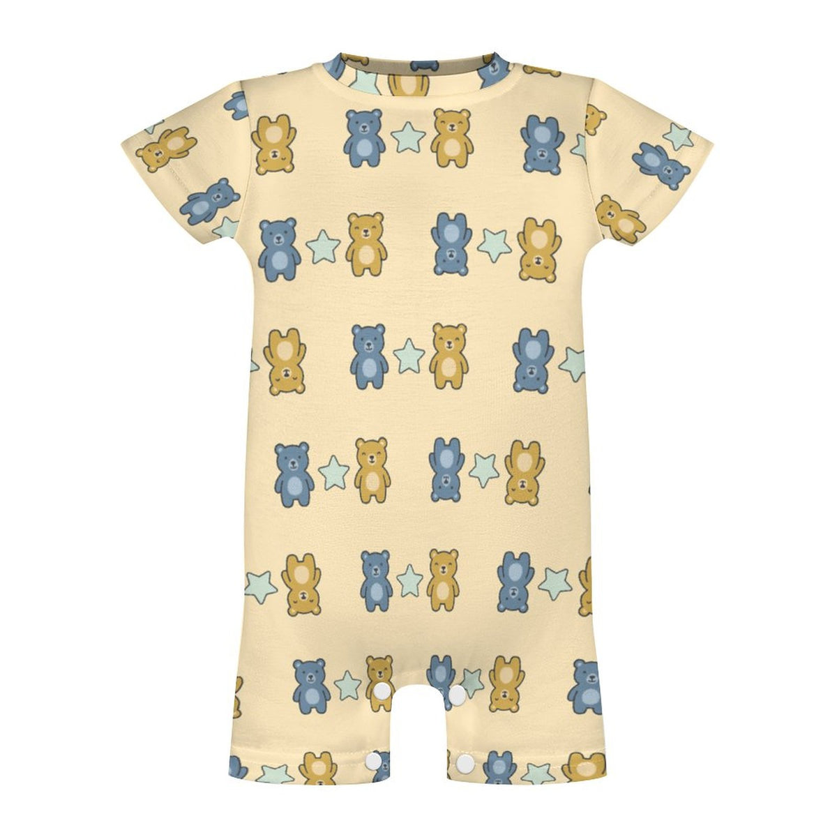 Cute Baby Short Sleeve Bear Print Romper
