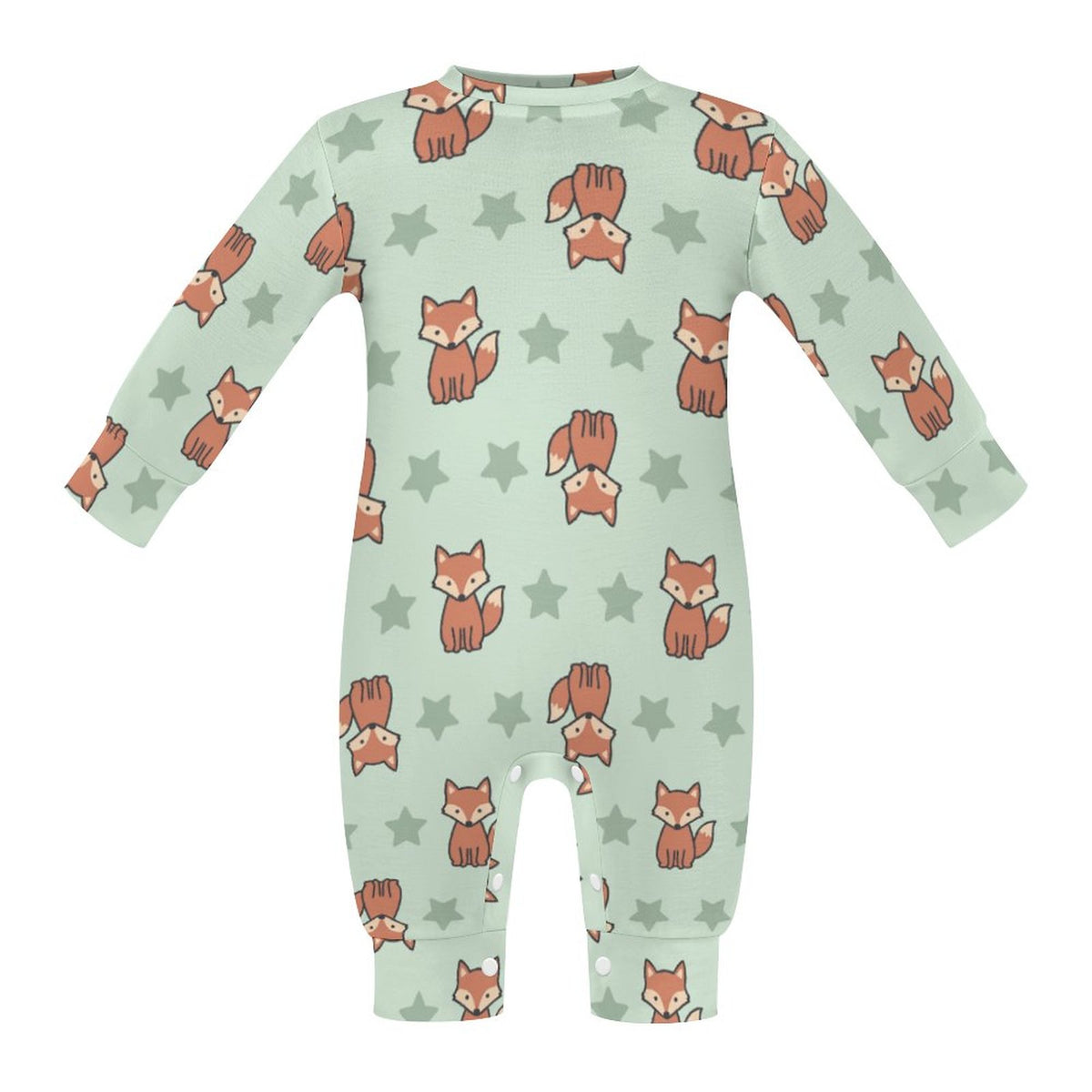 Cute Cotton Baby Fox Print Long Sleeve Bodysuit