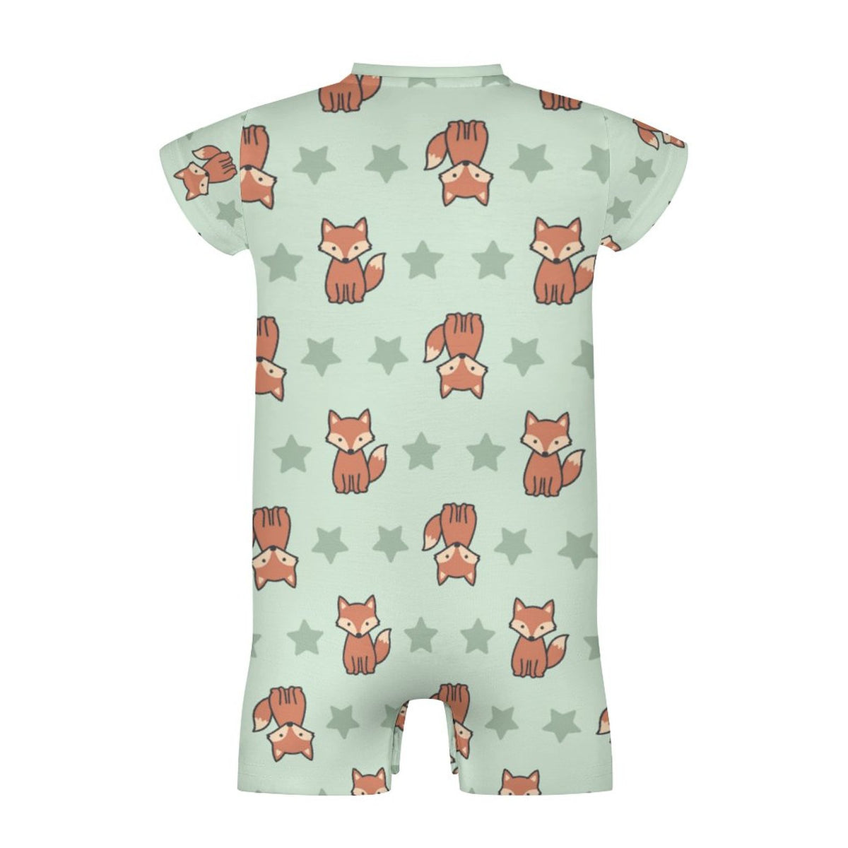 Cute Fox Print Short Sleeve Baby Bodysuit | 180gsm