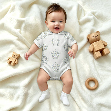Baby Geometric Star Short Sleeve Polo Romper