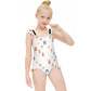 Girls' White Woodland Print Ruffle Leg Swimsuit