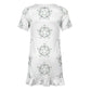 Girls' Geometric Star Ruffle Hem Short Sleeve Dress