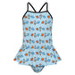 Custom Girls Ruffle Strap Swimsuit | All-Over Print