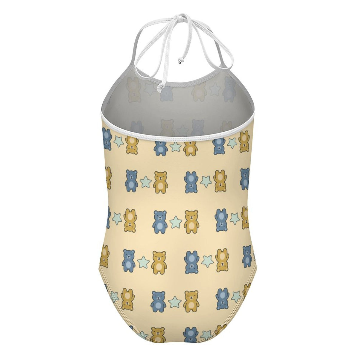 Cute Teddy Bear Spaghetti Strap Girls Swimsuit | AOP