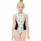 Cute Bunny & Moon Zip Back One-Piece Girls Swimsuit