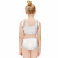 Girls' Geometric Print Tie-Strap Beach Sports Swimsuit