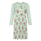 Cute Fox Print Peter Pan Collar Girls Long Sleeve Dress
