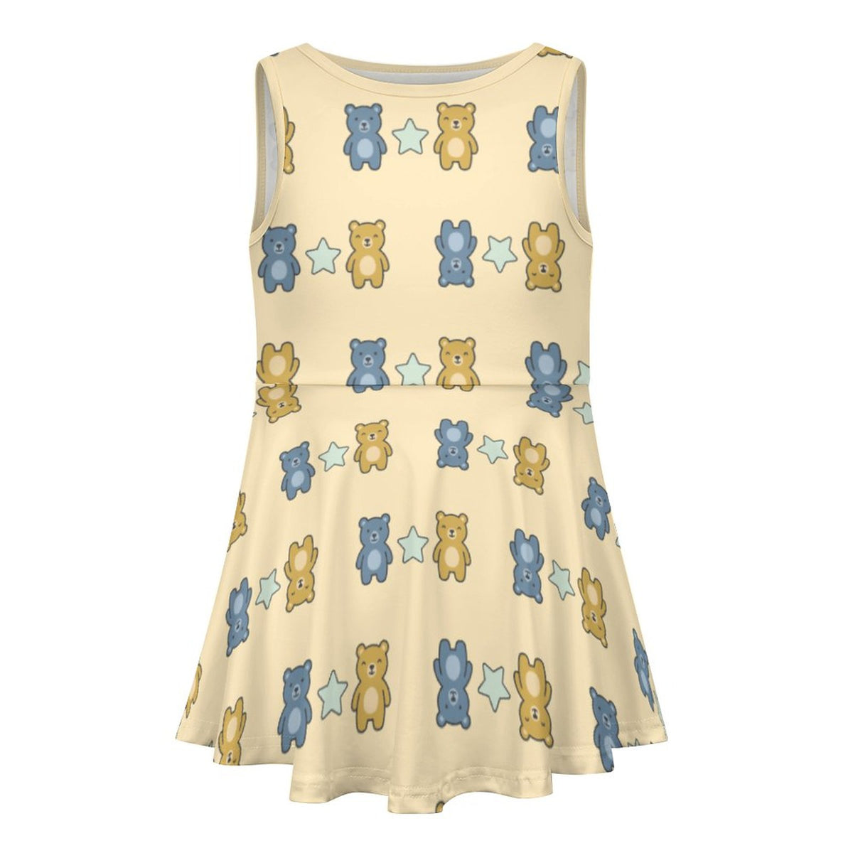 Cute Teddy Bear Girls Tank Dress | Custom All-Over Print