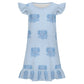 Girls' Light Blue Elephant Short Sleeve Nightgown