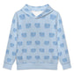 Kids' Light Blue Elephant Pattern Hoodie Sweatshirt