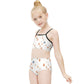 Girls' White Forest Pattern Cami Bikini Set