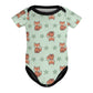 Cute Fox Print Short Sleeve Baby Romper | 220gsm