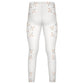Girls' White Geometric Print Activewear Leggings