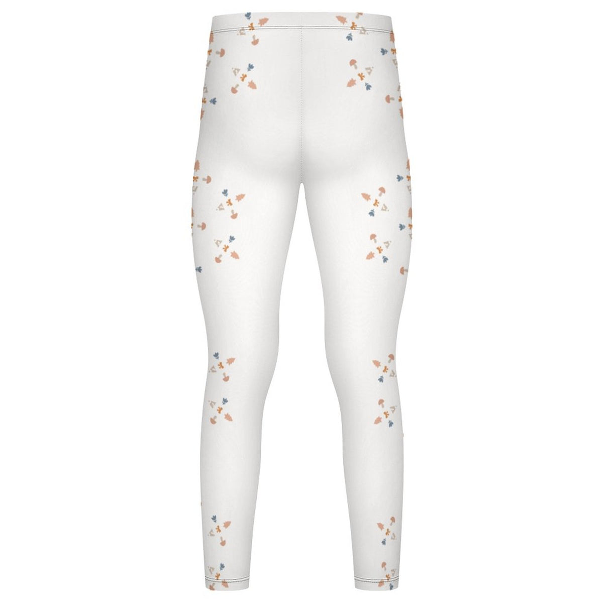 Girls' White Geometric Print Activewear Leggings