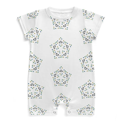 Baby Star Floral Print Short Sleeve Romper