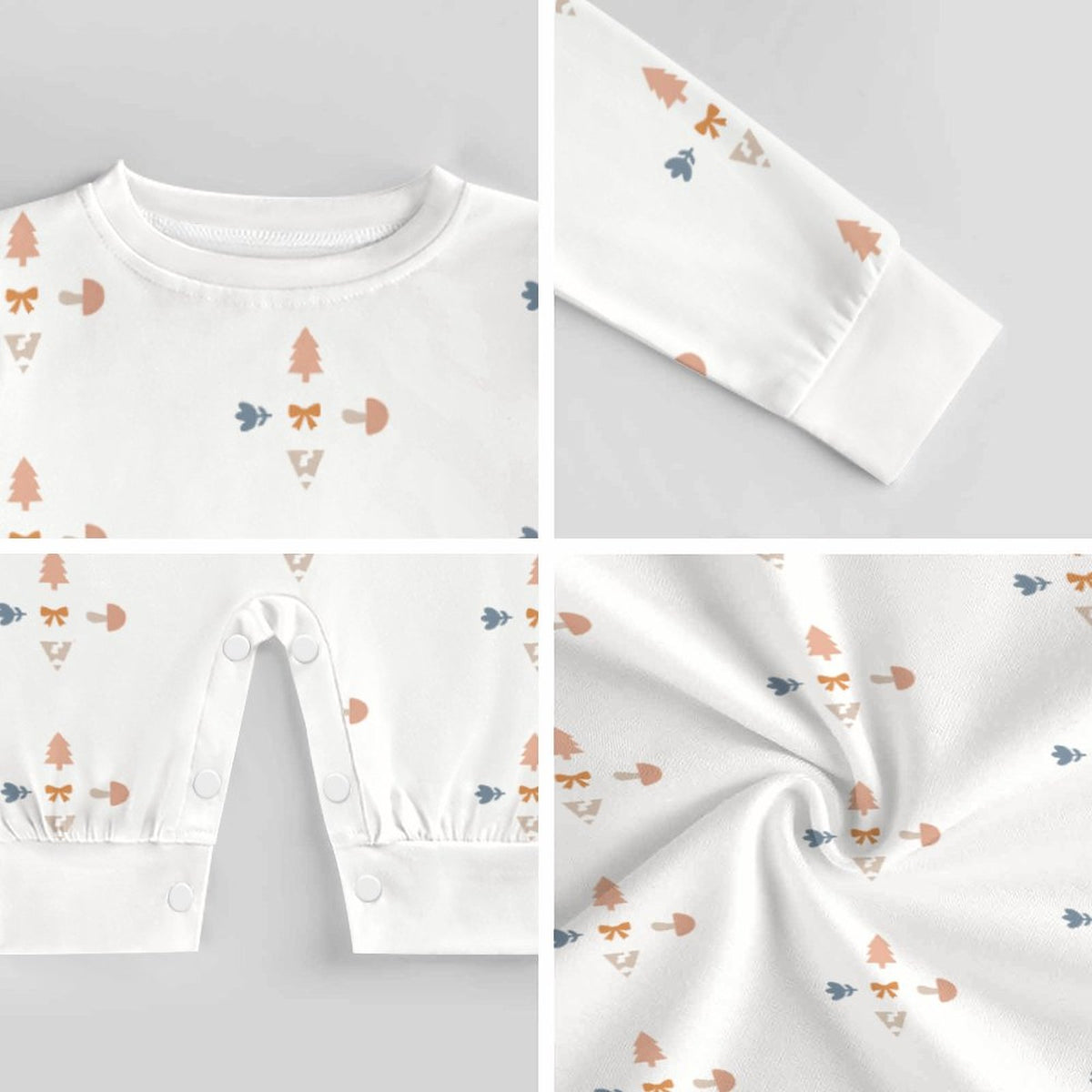 Infant Geometric Print Cotton Long Sleeve Bodysuit