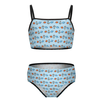Outer Space Rocket Cami Strap Girls Bikini Set