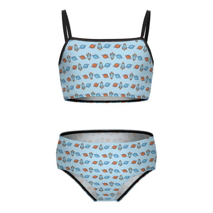 Outer Space Rocket Cami Strap Girls Bikini Set