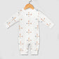 Baby White Geometric Motif Lightweight Romper
