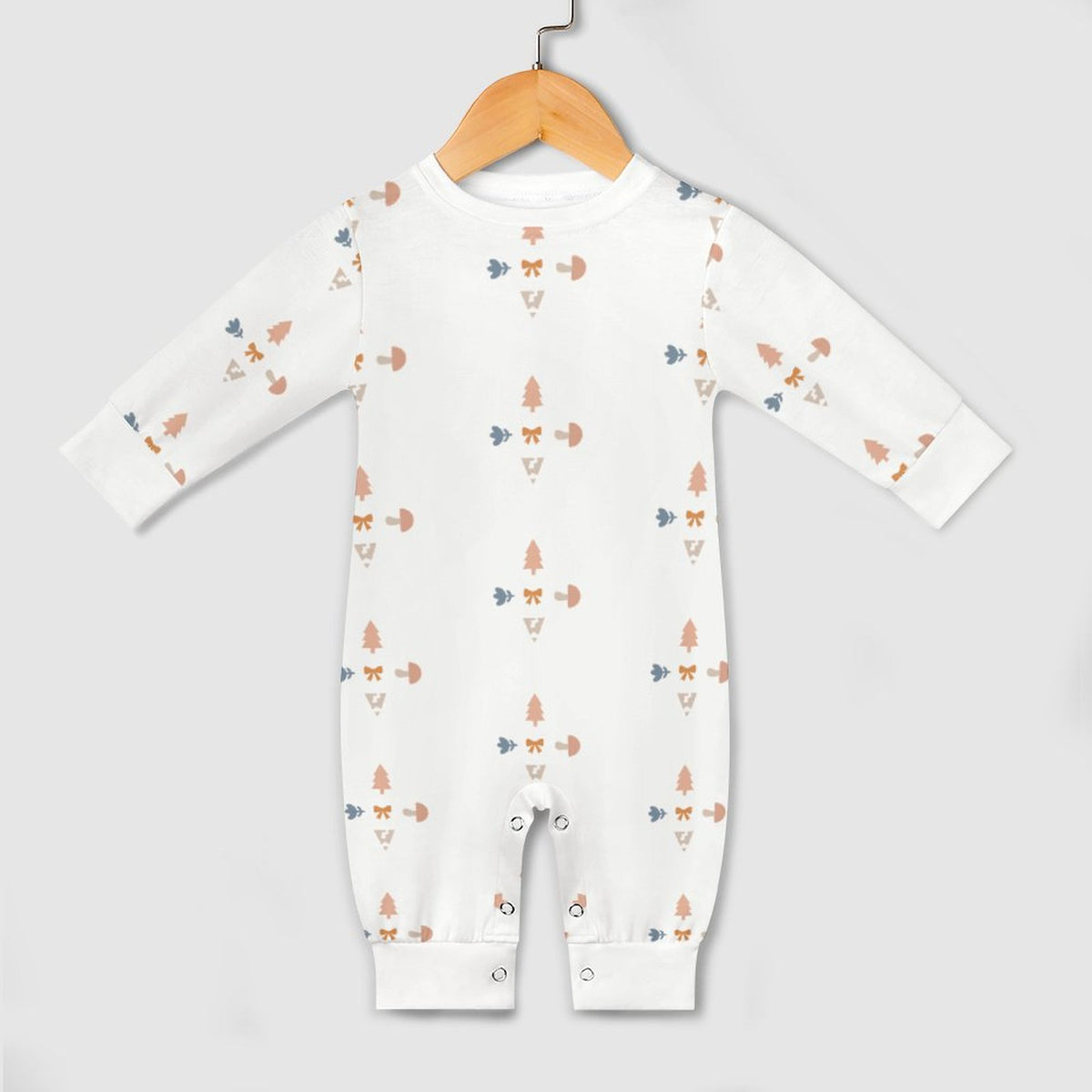 Baby White Geometric Motif Lightweight Romper